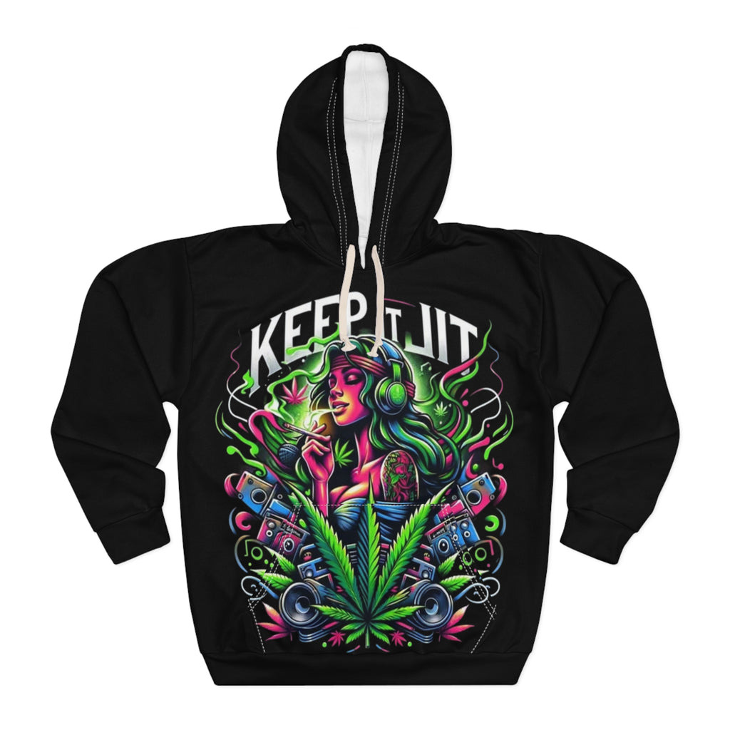 Colorful Cannabis Art Hoodie, Keep It Lit Pullover, Unisex Sweatshirt, Chill Vibes Apparel, Comfortable Streetwear, Perfect Gift