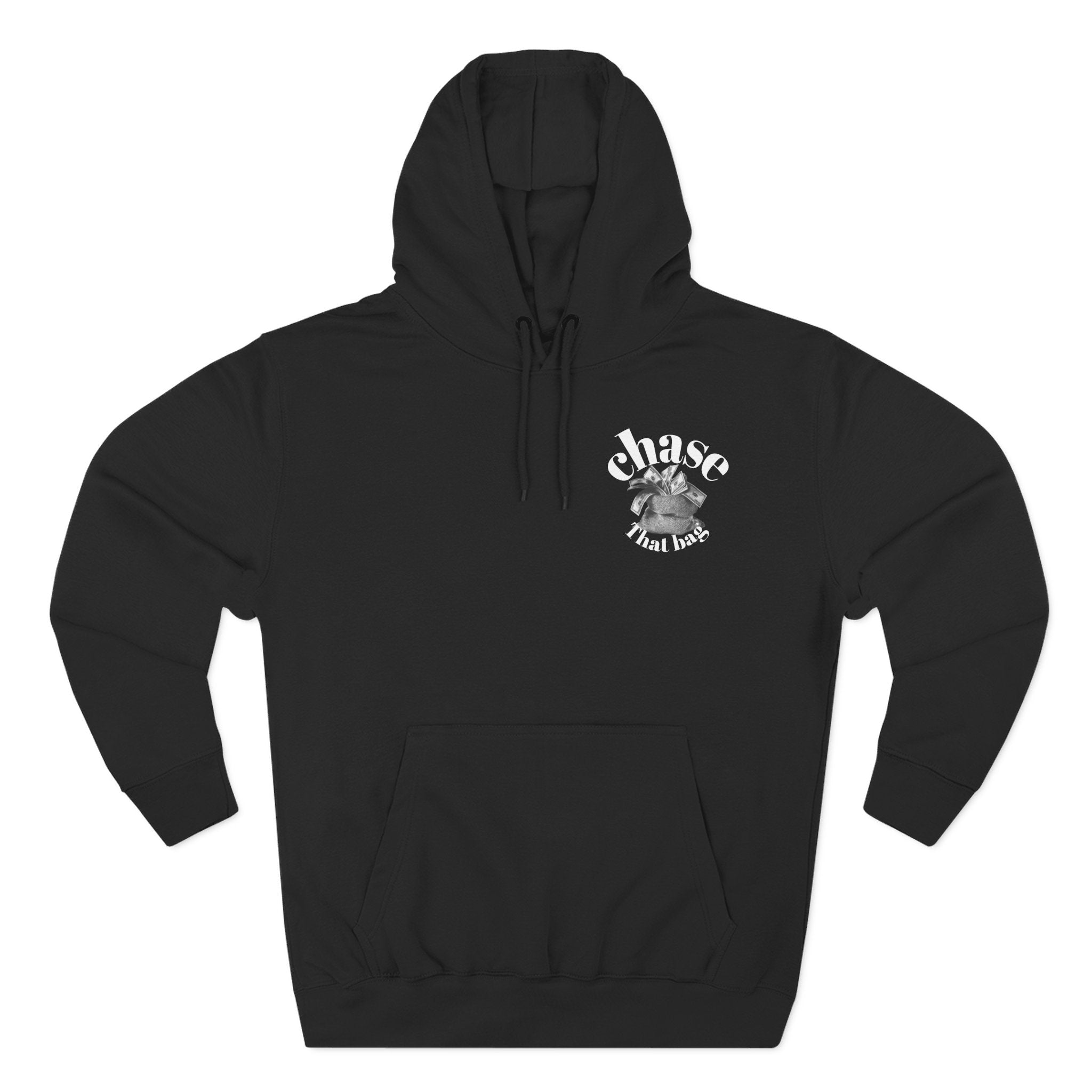 Money Bag Hoodie — 'Make Money and Take the World' Graphic Fleece Pullover