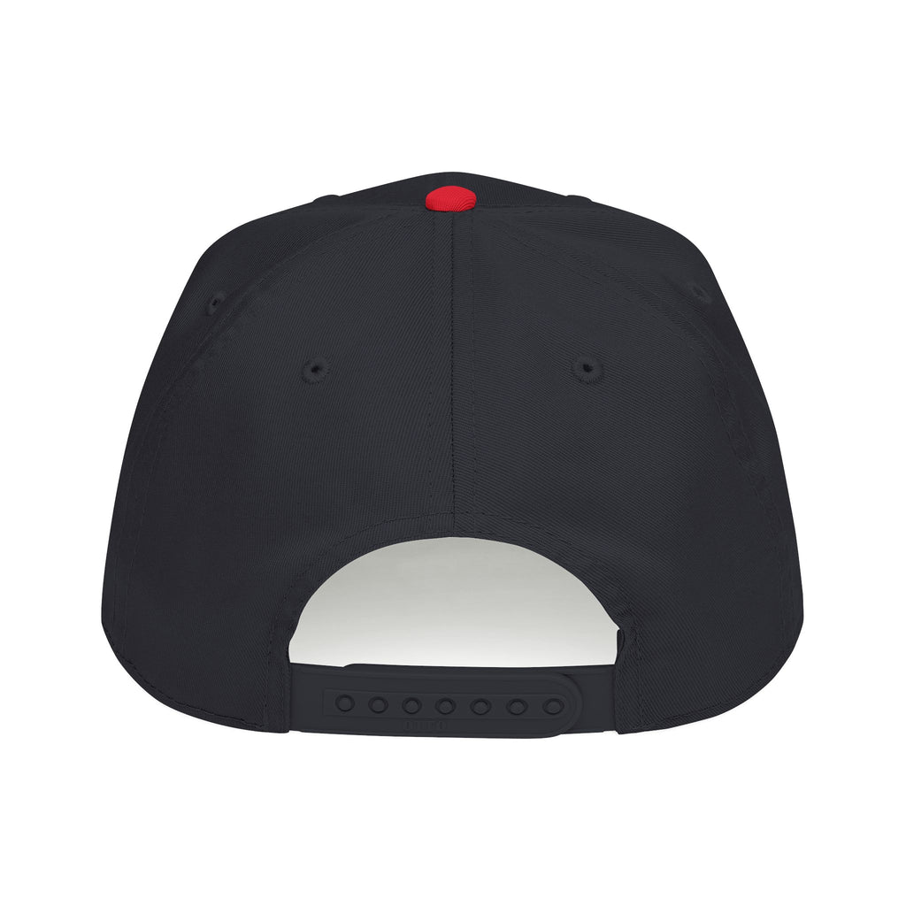 Embroidered Gothic 'M' Mid Profile Baseball Cap — White & Maroon