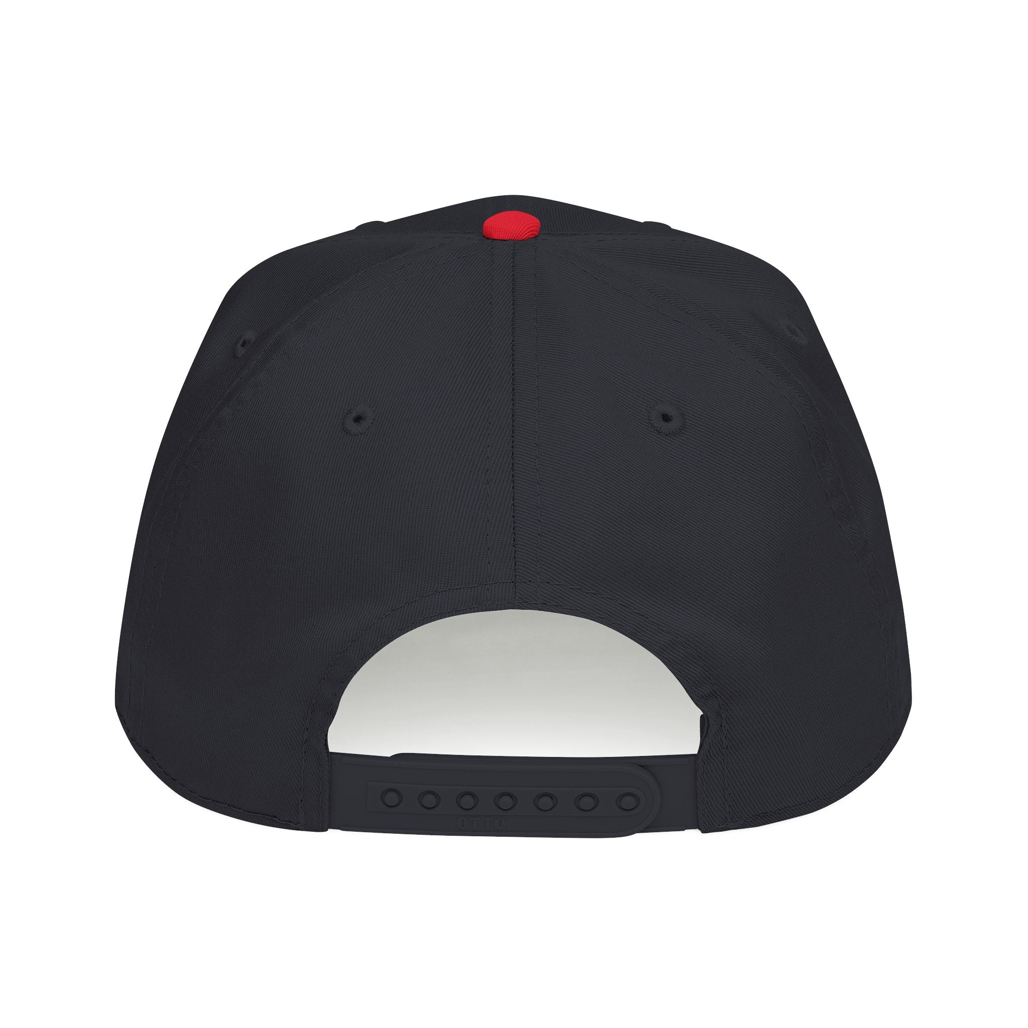Embroidered Gothic 'M' Mid Profile Baseball Cap — White & Maroon