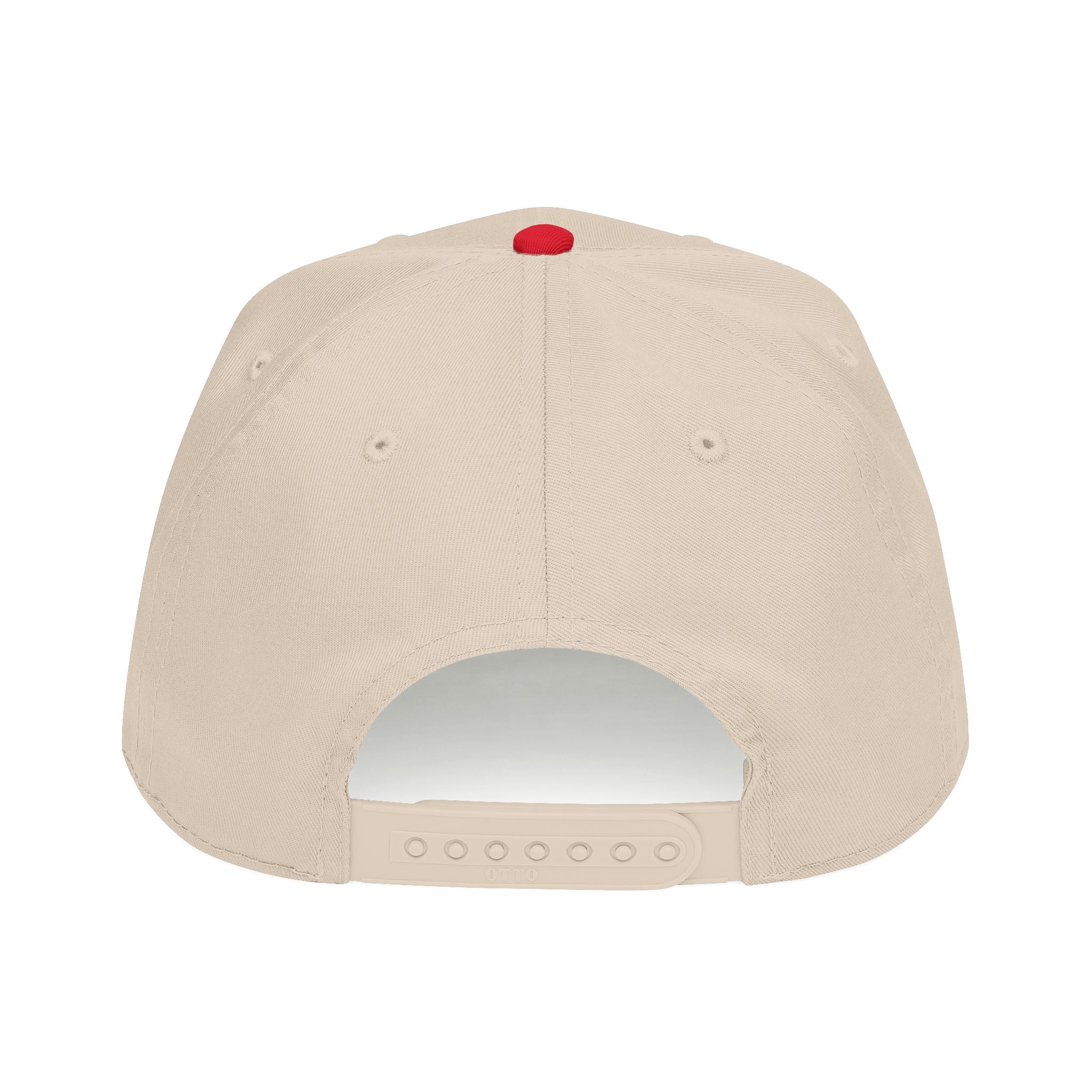 Embroidered Gothic 'M' Mid Profile Baseball Cap — White & Maroon