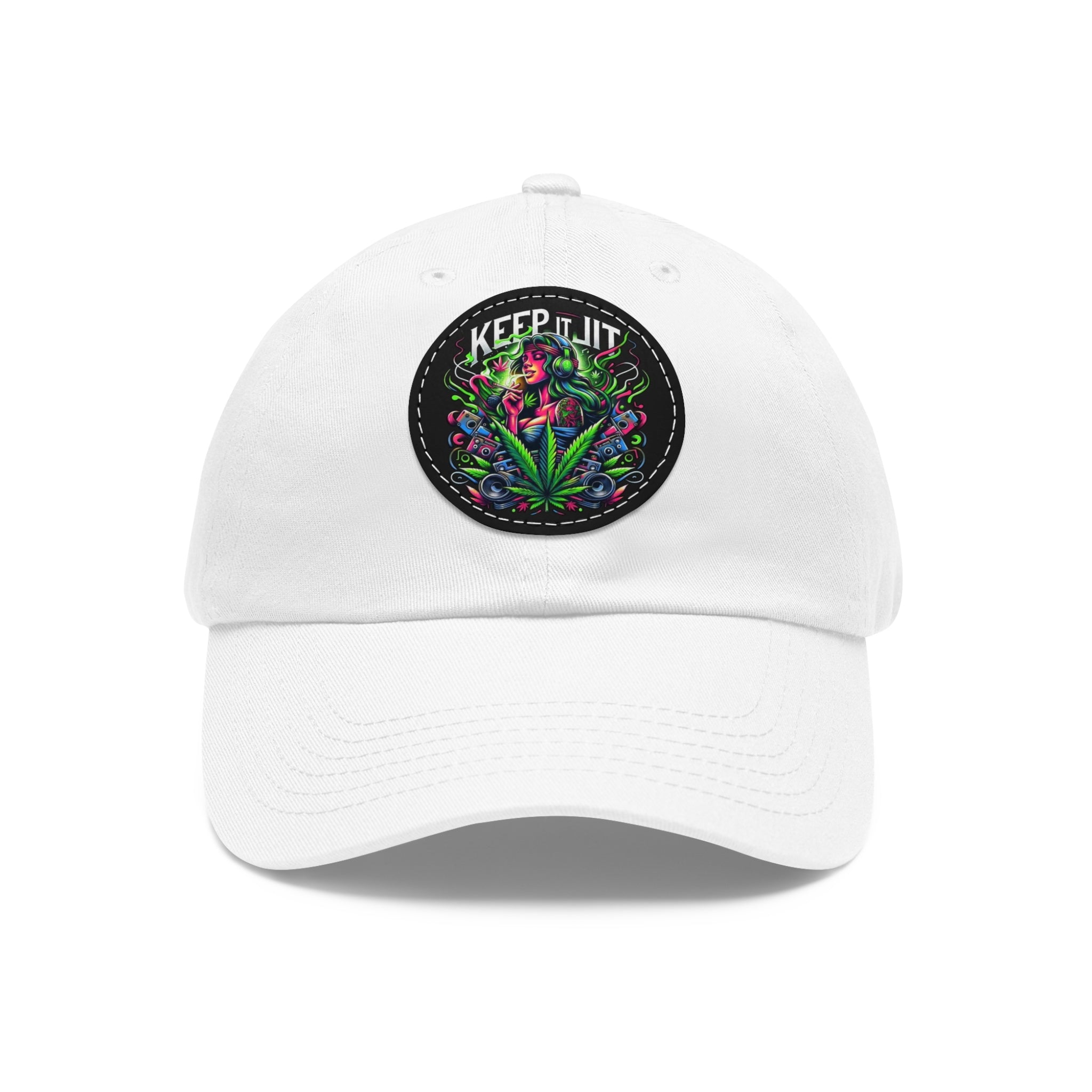 Colorful Floral Dad Hat with Leather Patch, Keep It Lit Cap, Casual Summer Hat, Gift for Dad, Festival Accessory
