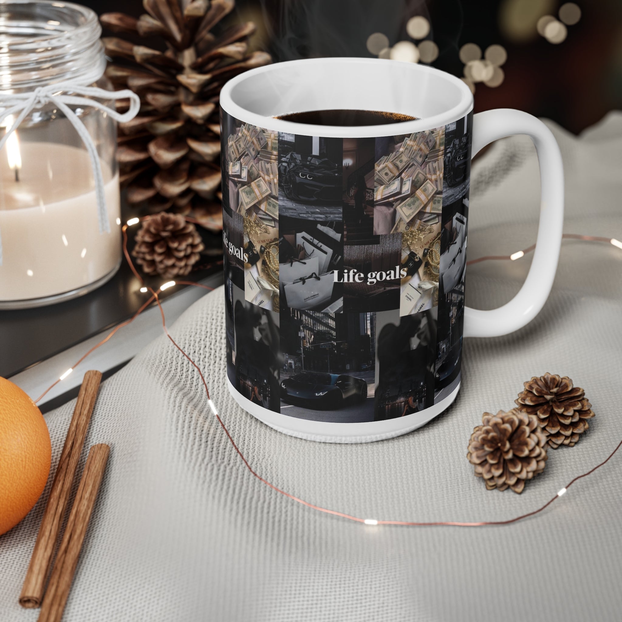 Life Goals Collage Coffee Mug — 11oz & 15oz Ceramic